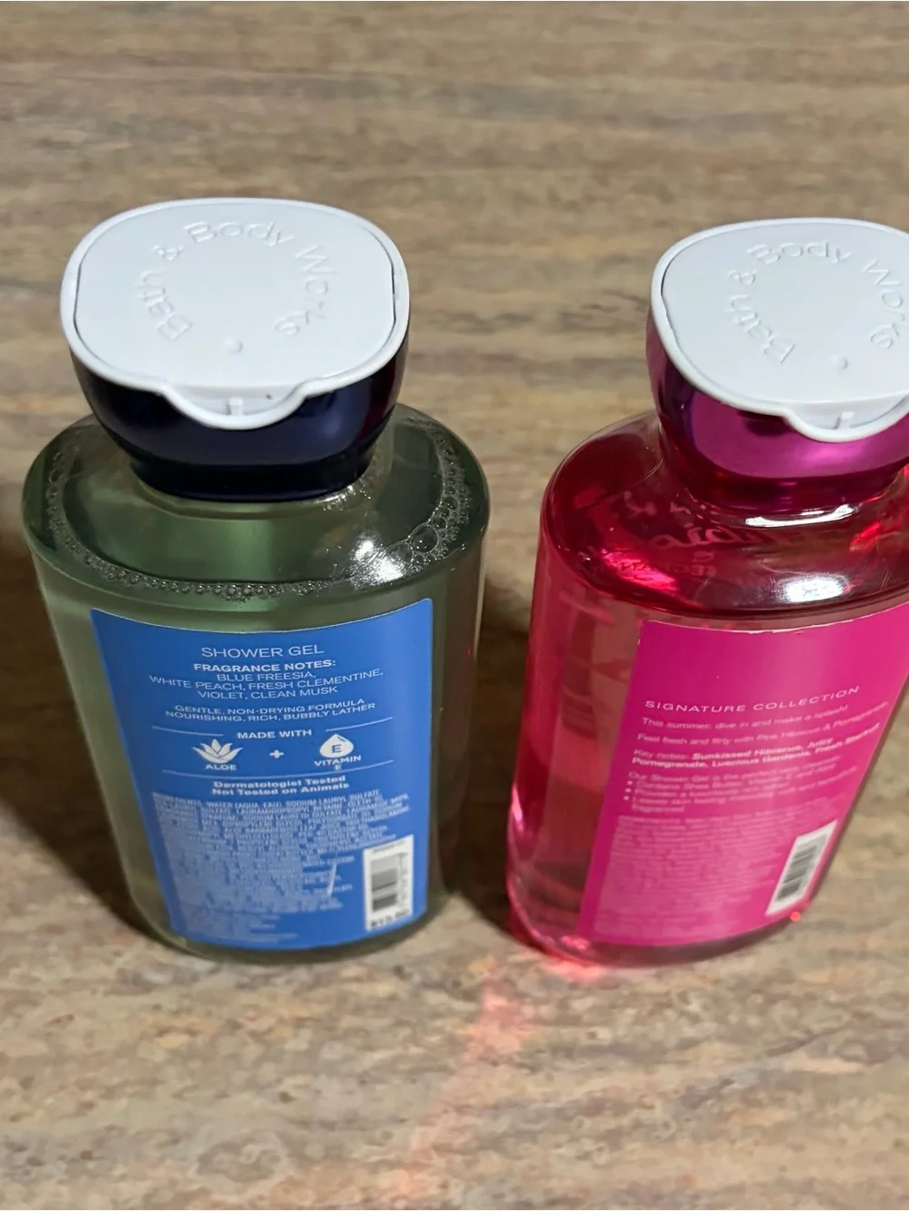 Bath & Body Works Pink Hibiscus & Gingham Dual Shower Gel Duo Set -